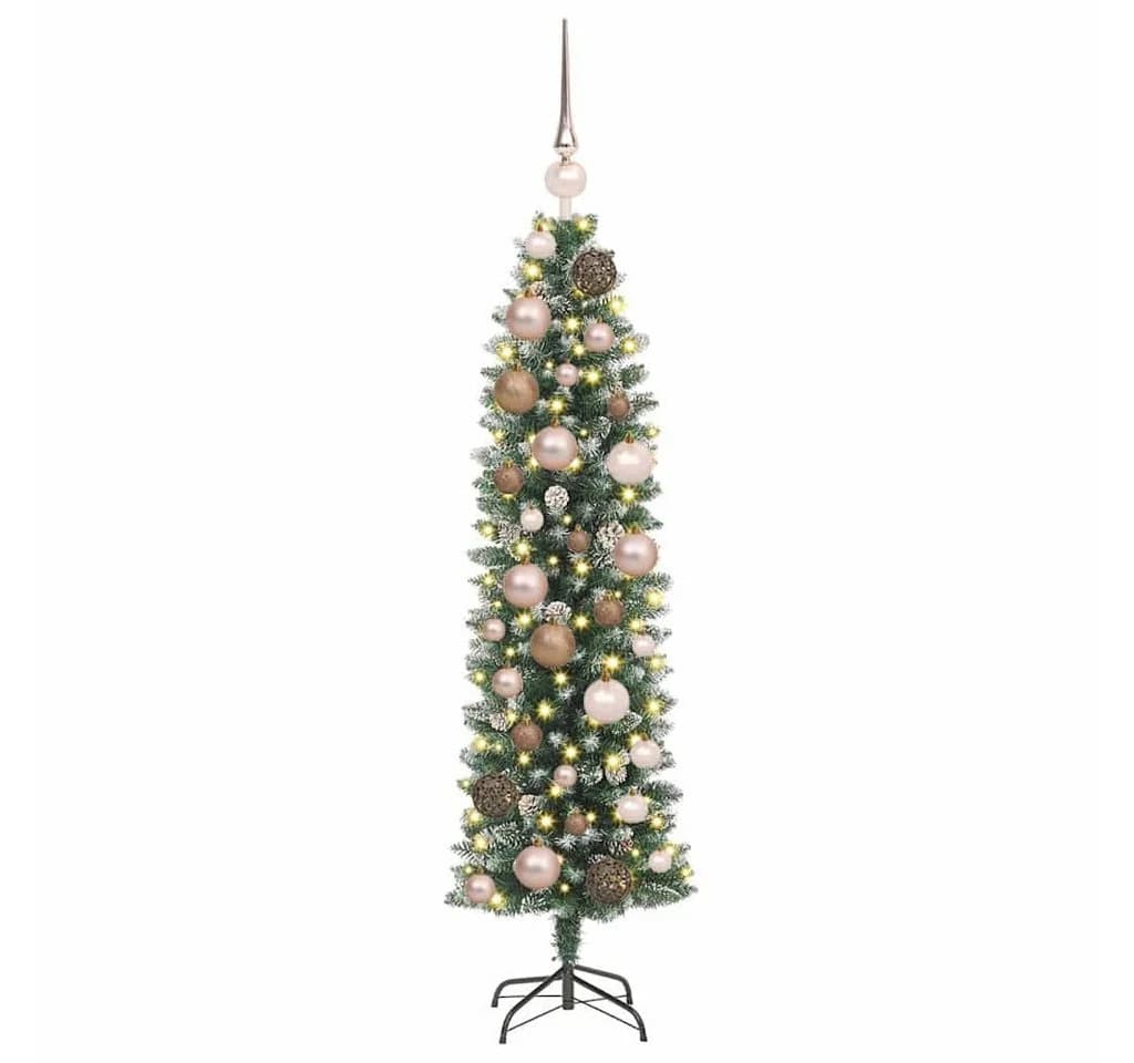 vidaXL Künstlicher Weihnachtsbaum 120 cm Grün/Weiß mit LED-Lichterkette - Bild 3