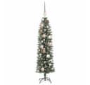 vidaXL Künstlicher Weihnachtsbaum 120 cm Grün/Weiß mit LED-Lichterkette Bild 4