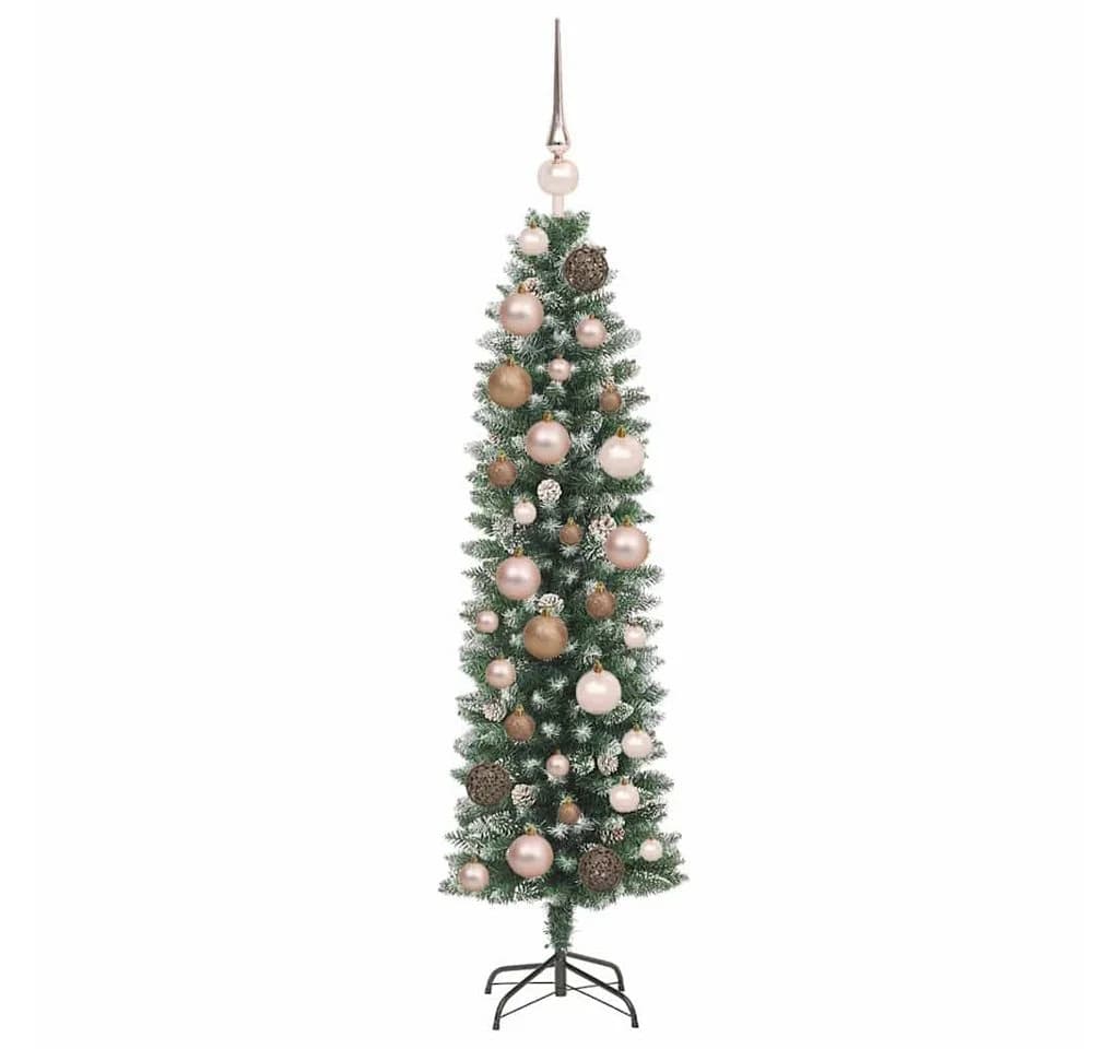 vidaXL Künstlicher Weihnachtsbaum 120 cm Grün/Weiß mit LED-Lichterkette - Bild 4