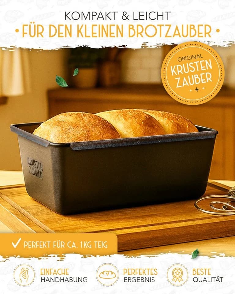 Krustenzauber Brotbackform Gusseisentopf für Brotbacken
