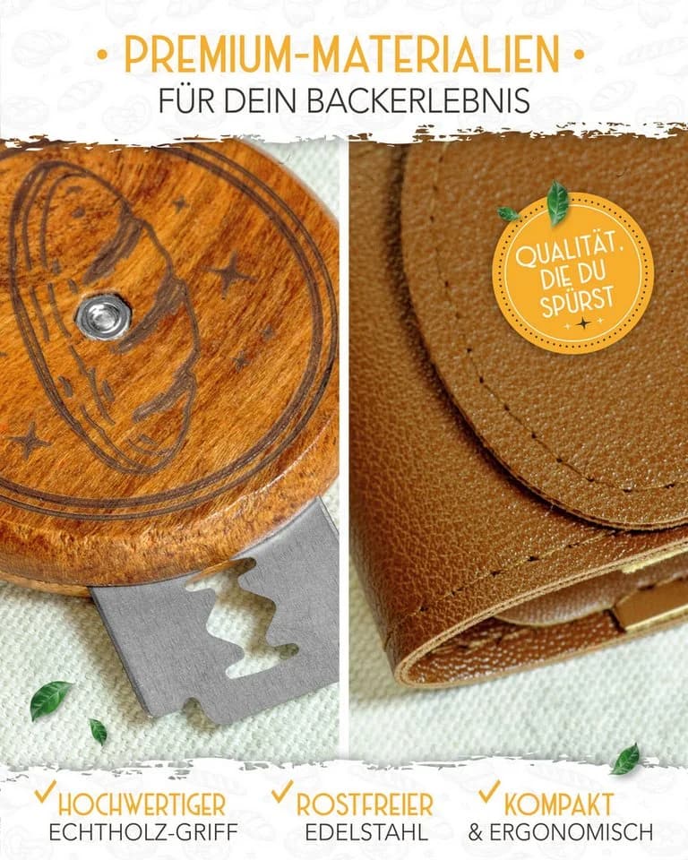 Rattan Gärkorb Brotbacken 22cm mit Gärtuch & Bäckermesser - Bild 4
