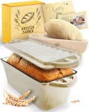 Krustenzauber Brotbackform Gusseisen Topf mit Deckel und Rattan-Gärkorb Bild 2