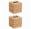 vidaXL Taschentuchboxdeckel 2er Set Wasserhyazinthe Braun Bild 2
