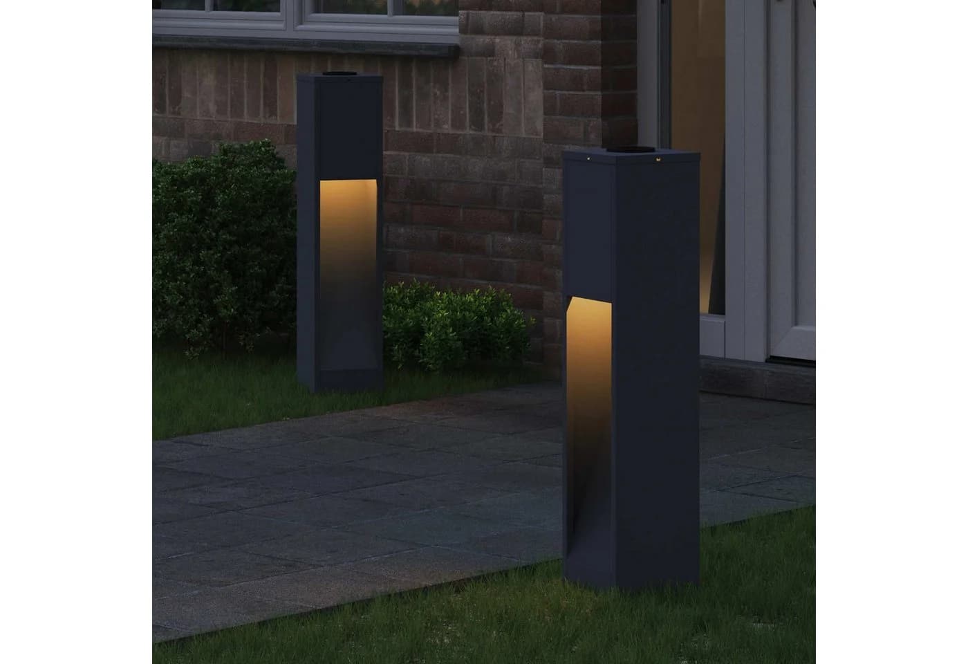 vidaXL Solar-LED-Wegeleuchte 2er-Pack Anthrazit - Bild 3