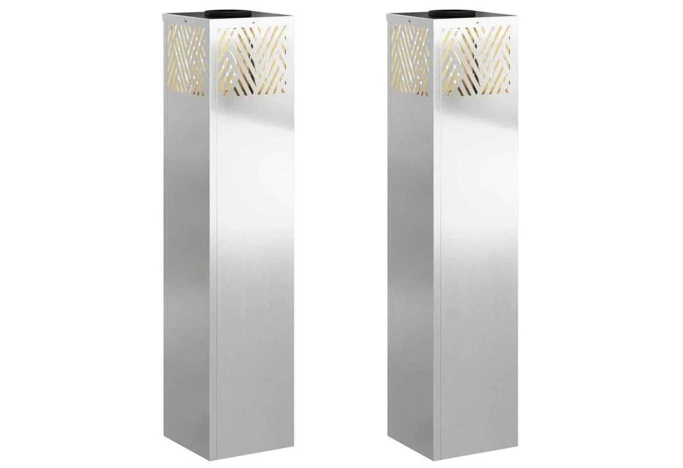 vidaXL Solar LED Weglicht 2er Set Silber Warmweiß - Bild 2