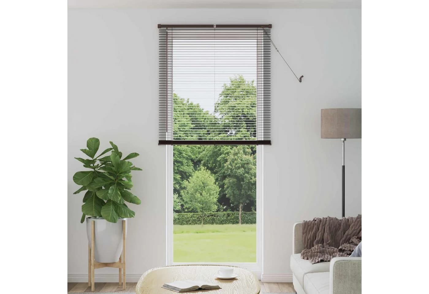 vidaXL Jalousie Dunkelbraun mit Muster PVC 213x70 cm