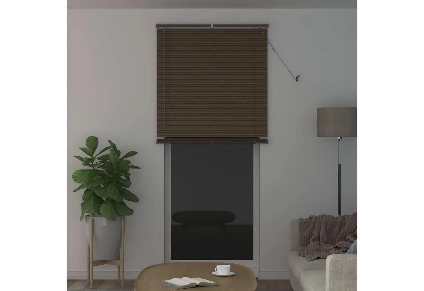 vidaXL Jalousie Dunkelbraun mit Muster PVC 213x70 cm - Bild 3