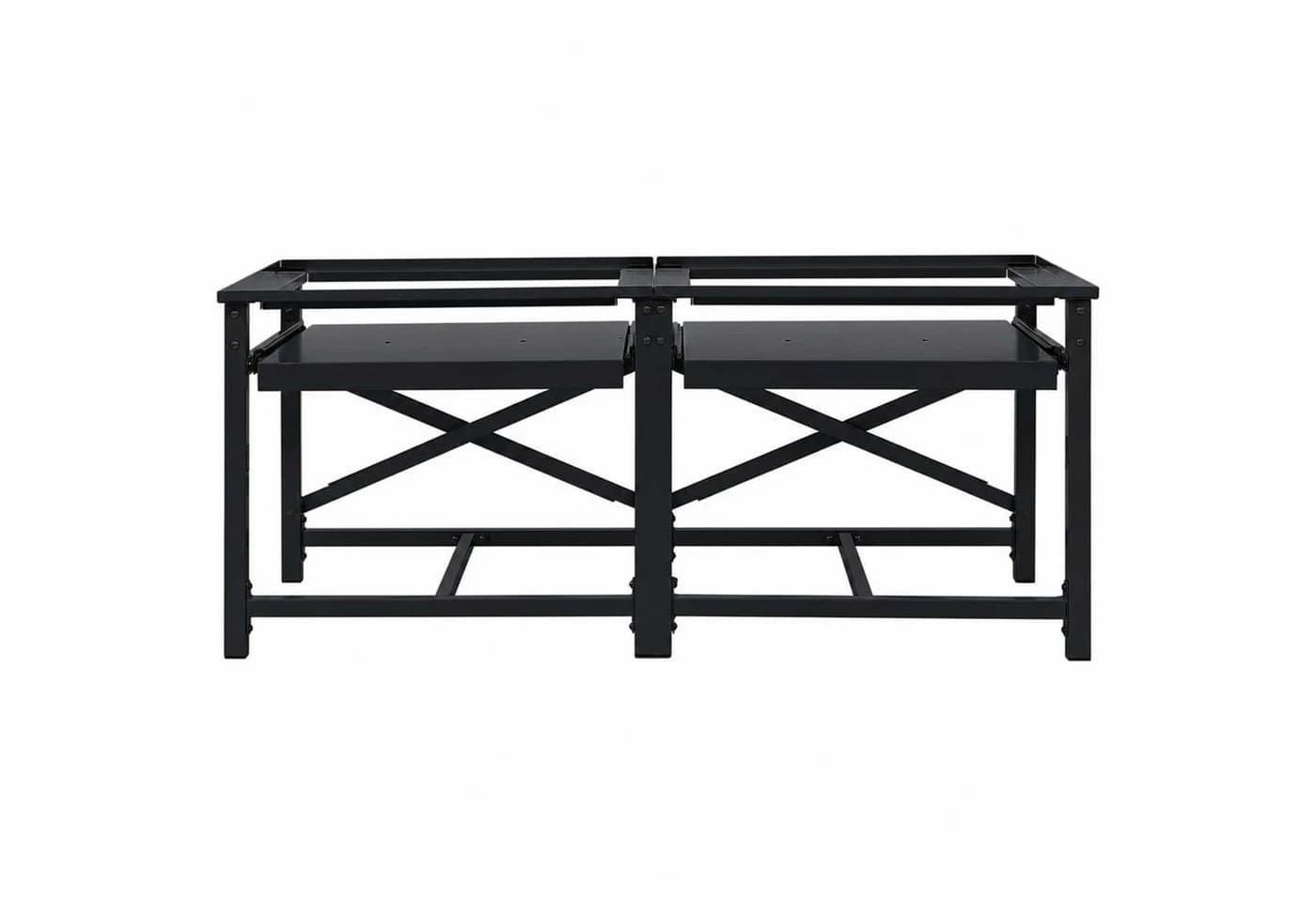 vidaXL Waschmaschinen-Podest Schwarz Stahl 120x56x52 cm