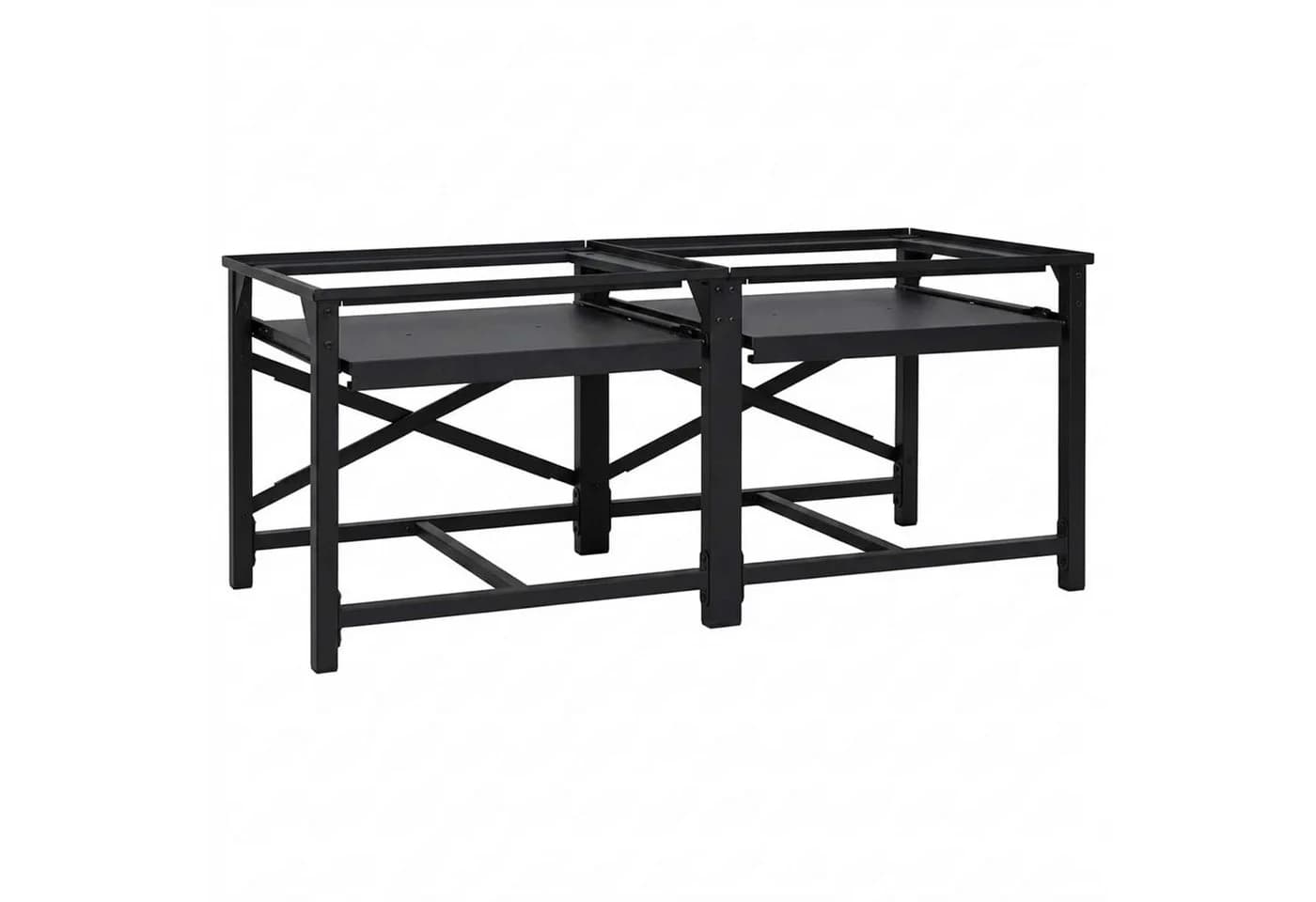 vidaXL Waschmaschinen-Podest Schwarz Stahl 120x56x52 cm - Bild 2