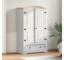 vidaXL Kleiderschrank Weiß Massives Kiefernholz Bild 1