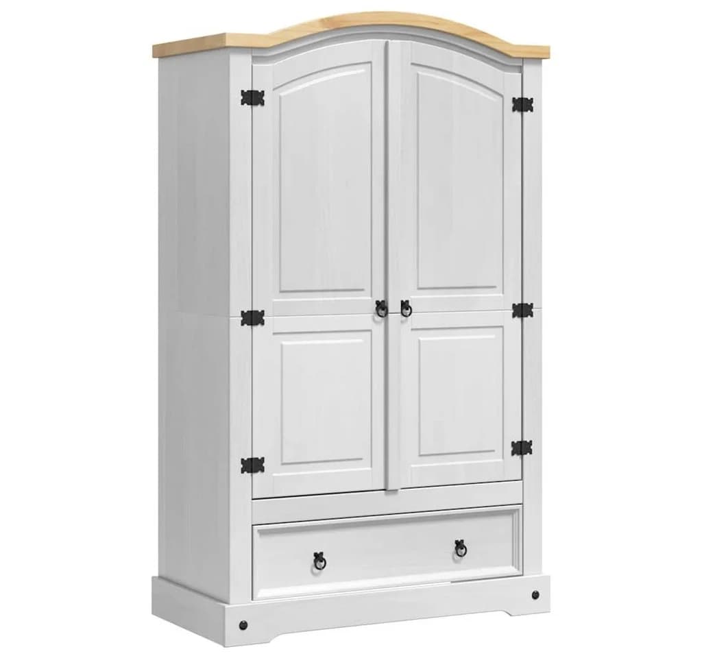 vidaXL Kleiderschrank Weiß Massives Kiefernholz - Bild 2
