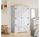 vidaXL Kleiderschrank Weiß Massives Kiefernholz Bild 4