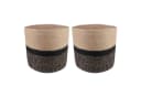 vidaXL Jute Blumentopf-Set 2 Stk. Schwarz/Natürlich Ø 28 cm Bild 2