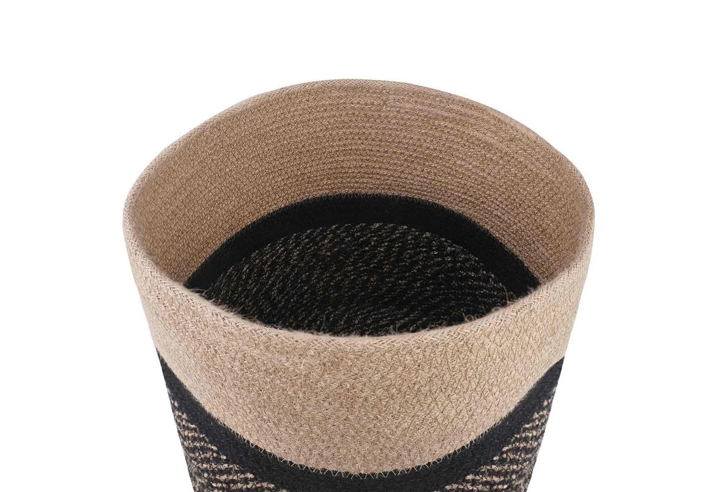 vidaXL Jute Blumentopf-Set 2 Stk. Schwarz/Natürlich Ø 28 cm - Bild 3