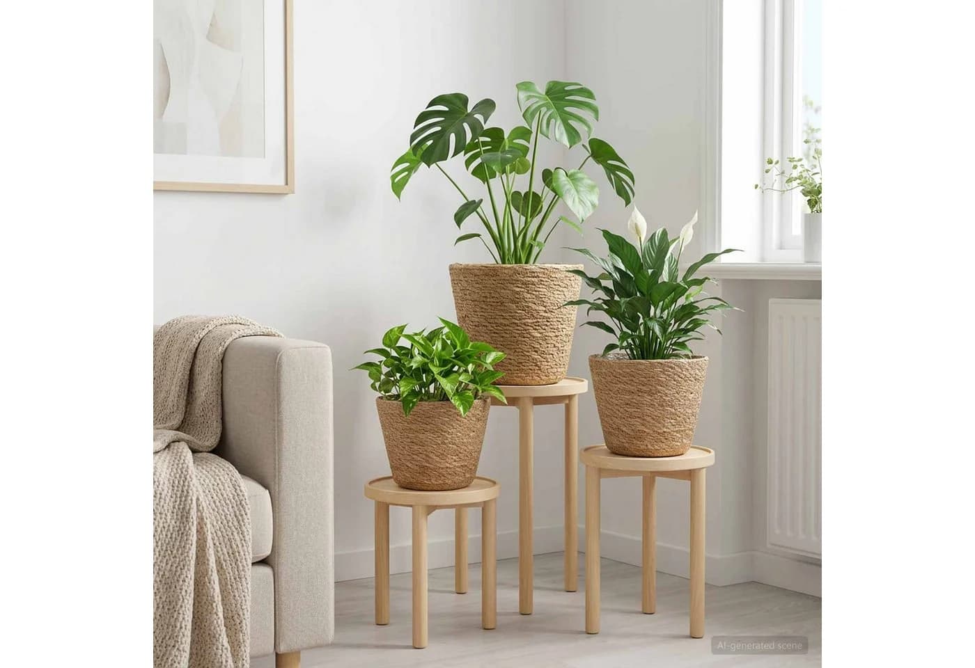 vidaXL Blumentopf Set 3-tlg. Natur Seegras