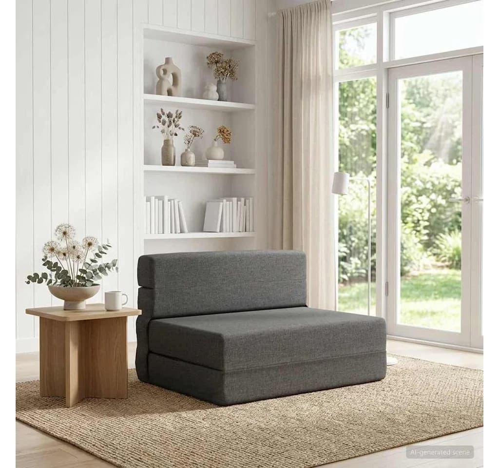 vidaXL Klappsofa Hellgrau Stoff 2-in-1 Schlafsofa
