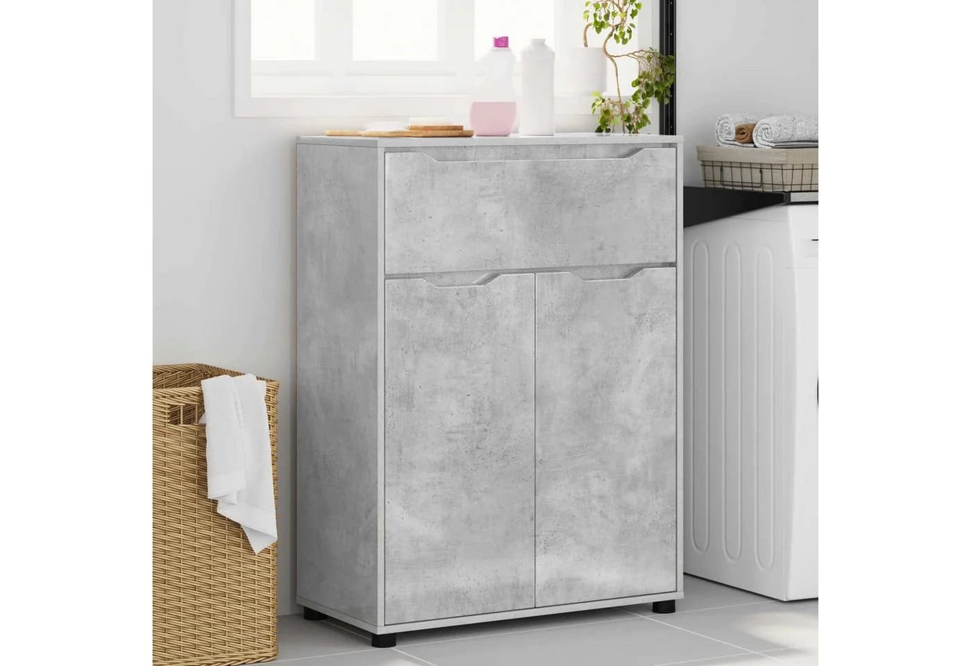 vidaXL Badezimmerschrank Beton Grau Holzwerkstoff Modern - Bild 4