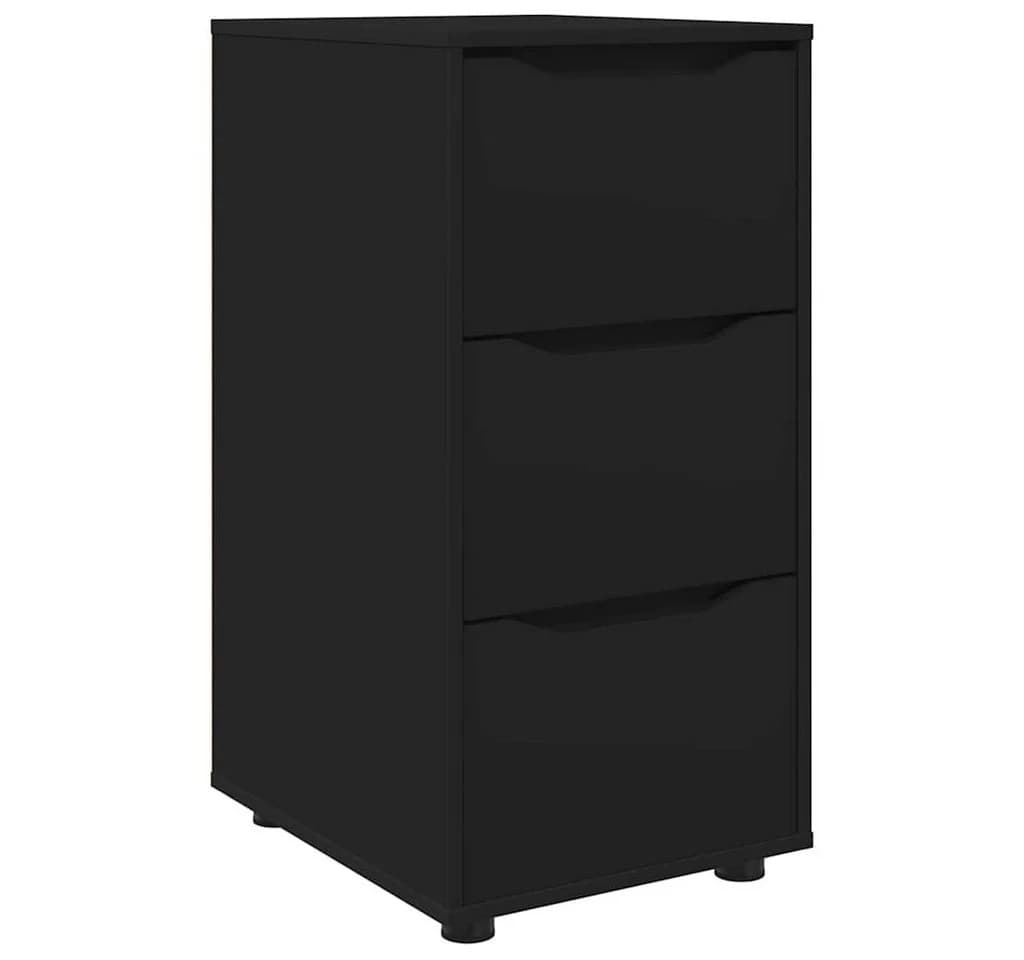 vidaXL Mehrzweckschrank Schwarz 3 Schubladen Holzwerkstoff - Bild 2
