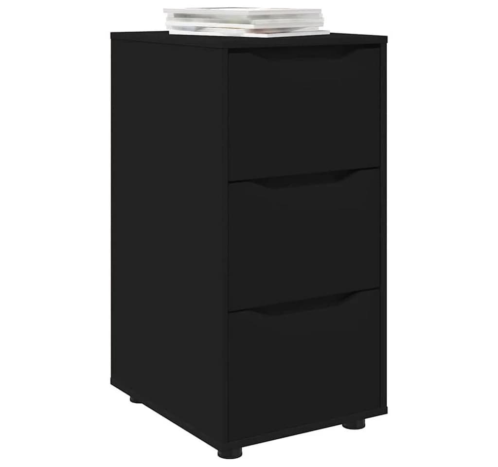 vidaXL Mehrzweckschrank Schwarz 3 Schubladen Holzwerkstoff - Bild 3