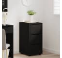 vidaXL Mehrzweckschrank Schwarz 3 Schubladen Holzwerkstoff Bild 4