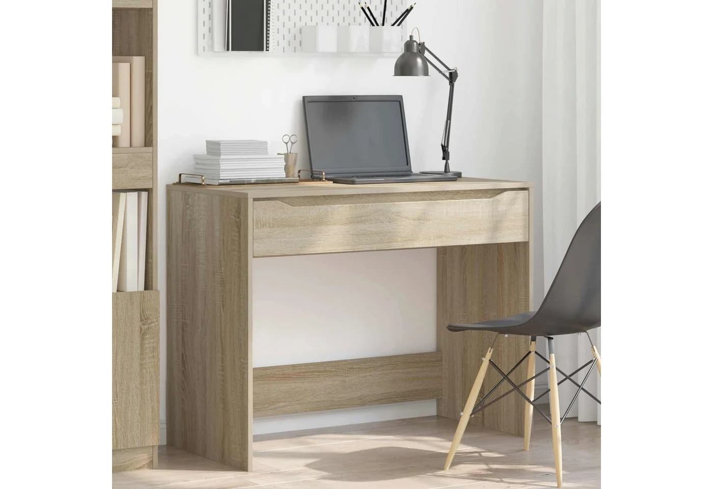 vidaXL Schreibtisch Sonoma-Eiche Holzwerkstoff mit Schublade - Bild 4