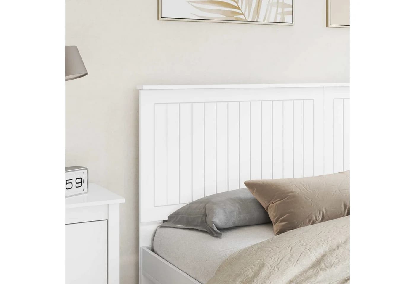 vidaXL Bett Kopfteil Weiß 180 cm Holzwerkstoff Modern - Bild 3