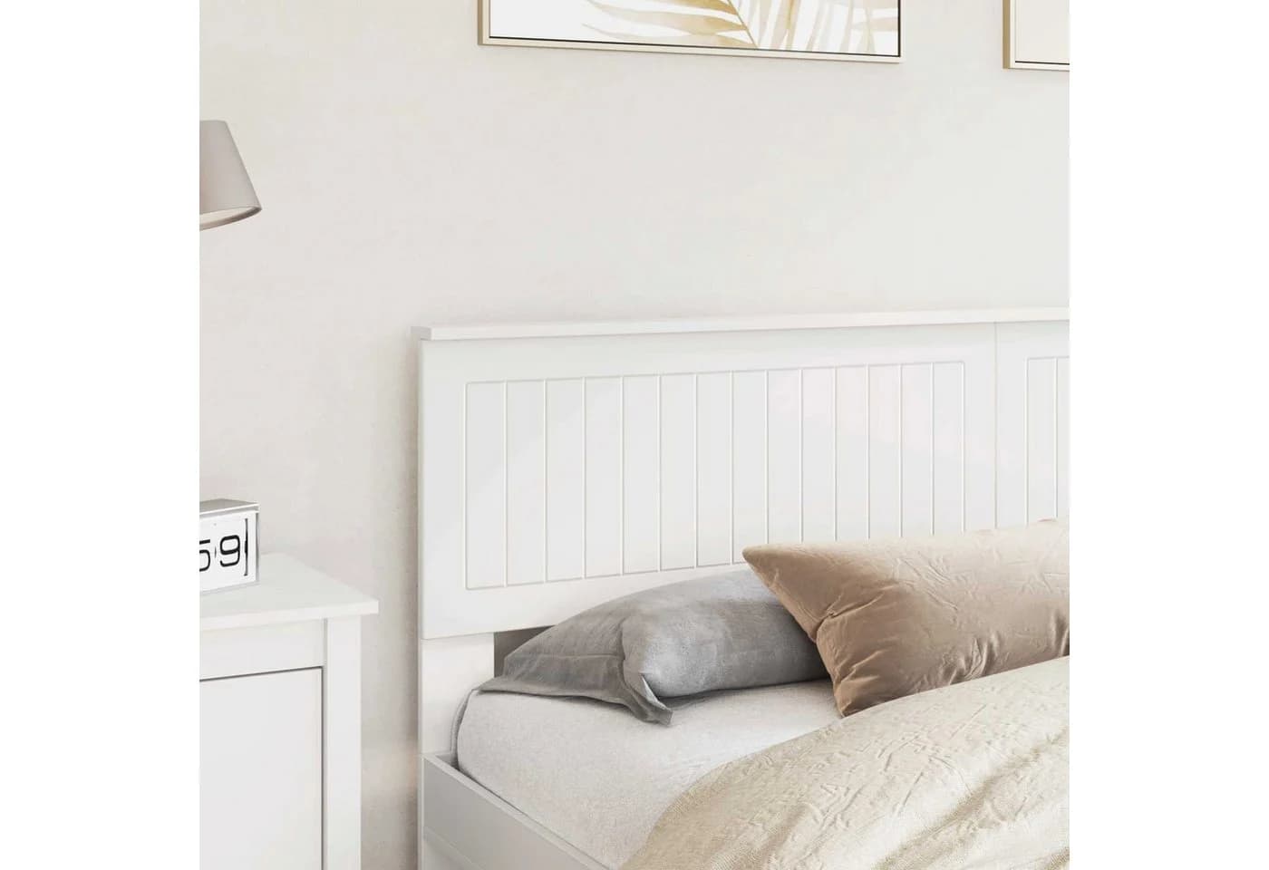 vidaXL Bett Kopfteil Weiß Holzwerkstoff Modern - Bild 3