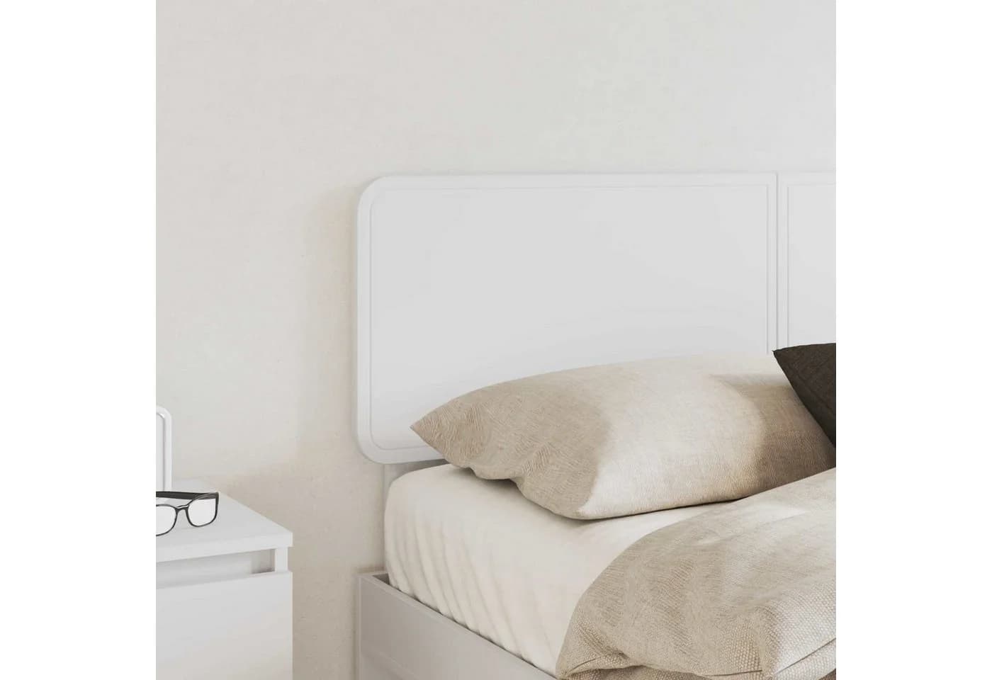 vidaXL Bett Kopfteil Weiß Holzwerkstoff Modern - Bild 3