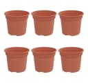 vidaXL Blumentopf Set 6-tlg. Ziegelrot Kunststoff Rund Bild 2