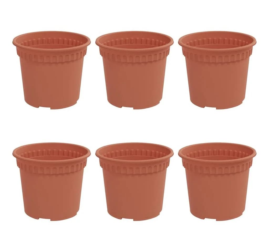 vidaXL Blumentopf Set 6-tlg. Ziegelrot Kunststoff Rund - Bild 2