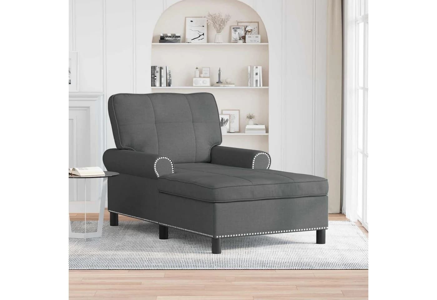 vidaXL Chaiselongue Lounge-Liege Dunkelgrau Stoff