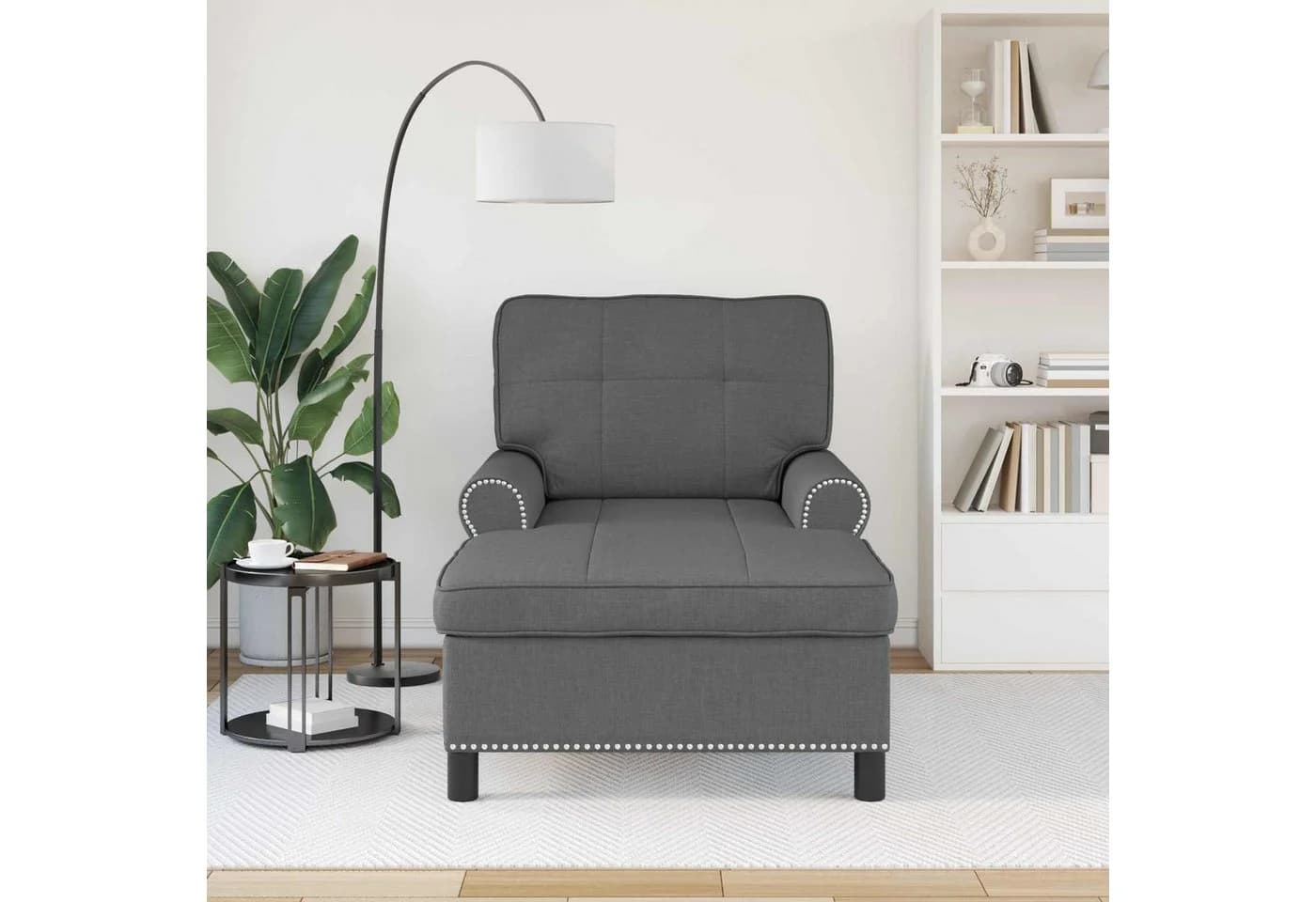 vidaXL Chaiselongue Lounge-Liege Dunkelgrau Stoff - Bild 3