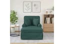 vidaXL Chaiselongue mit Rock und Kissen Dunkelgrün Stoff Bild 3