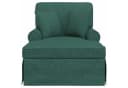 vidaXL Chaiselongue mit Rock und Kissen Dunkelgrün Stoff Bild 4