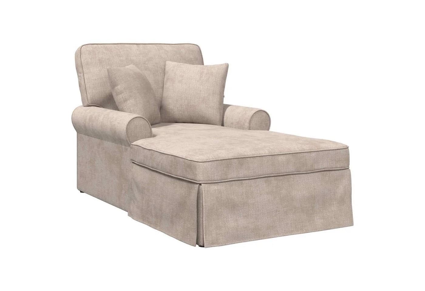 vidaXL Chaiselongue ARES mit Rock und Kissen Beige - Bild 2