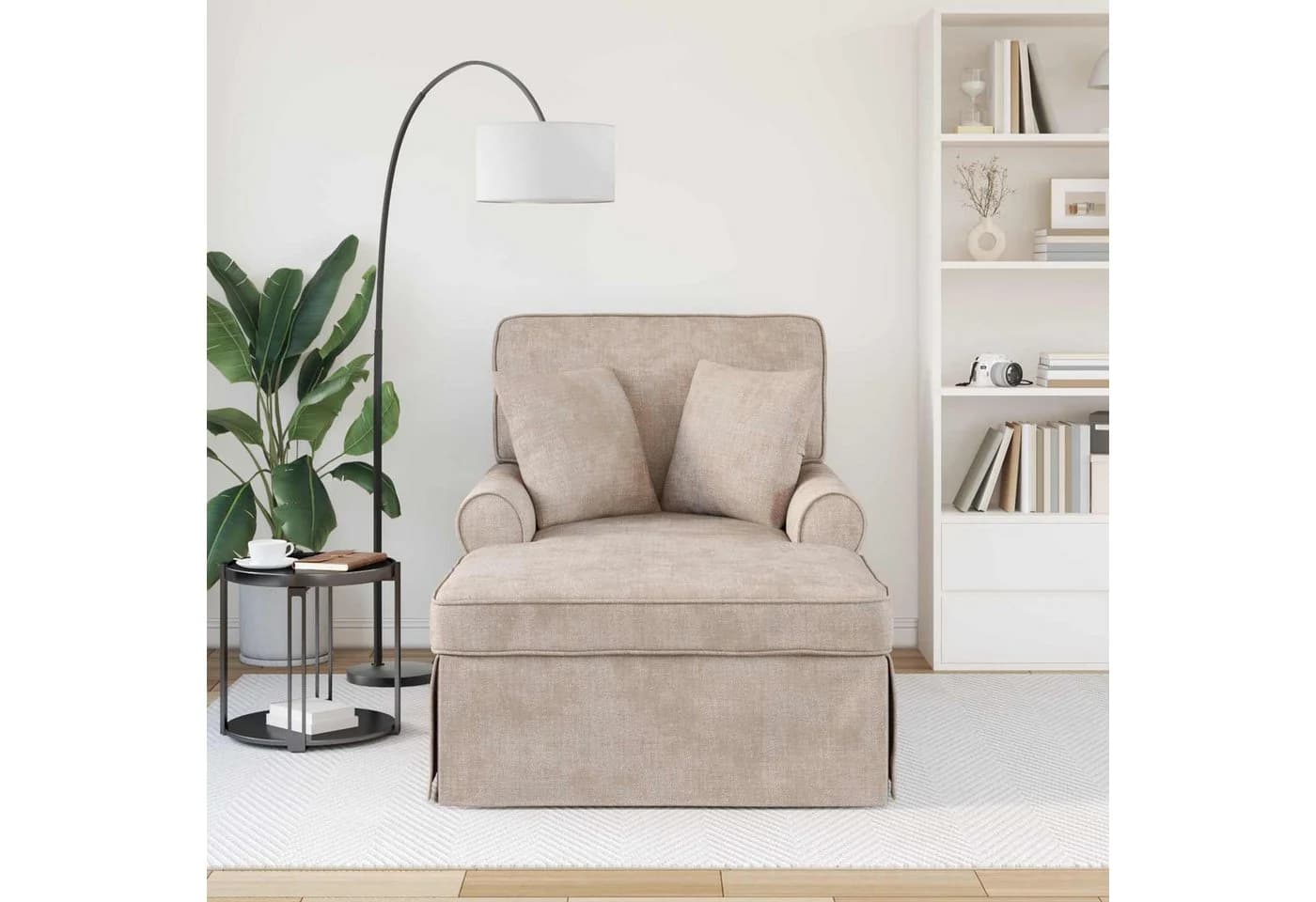 vidaXL Chaiselongue ARES mit Rock und Kissen Beige - Bild 3
