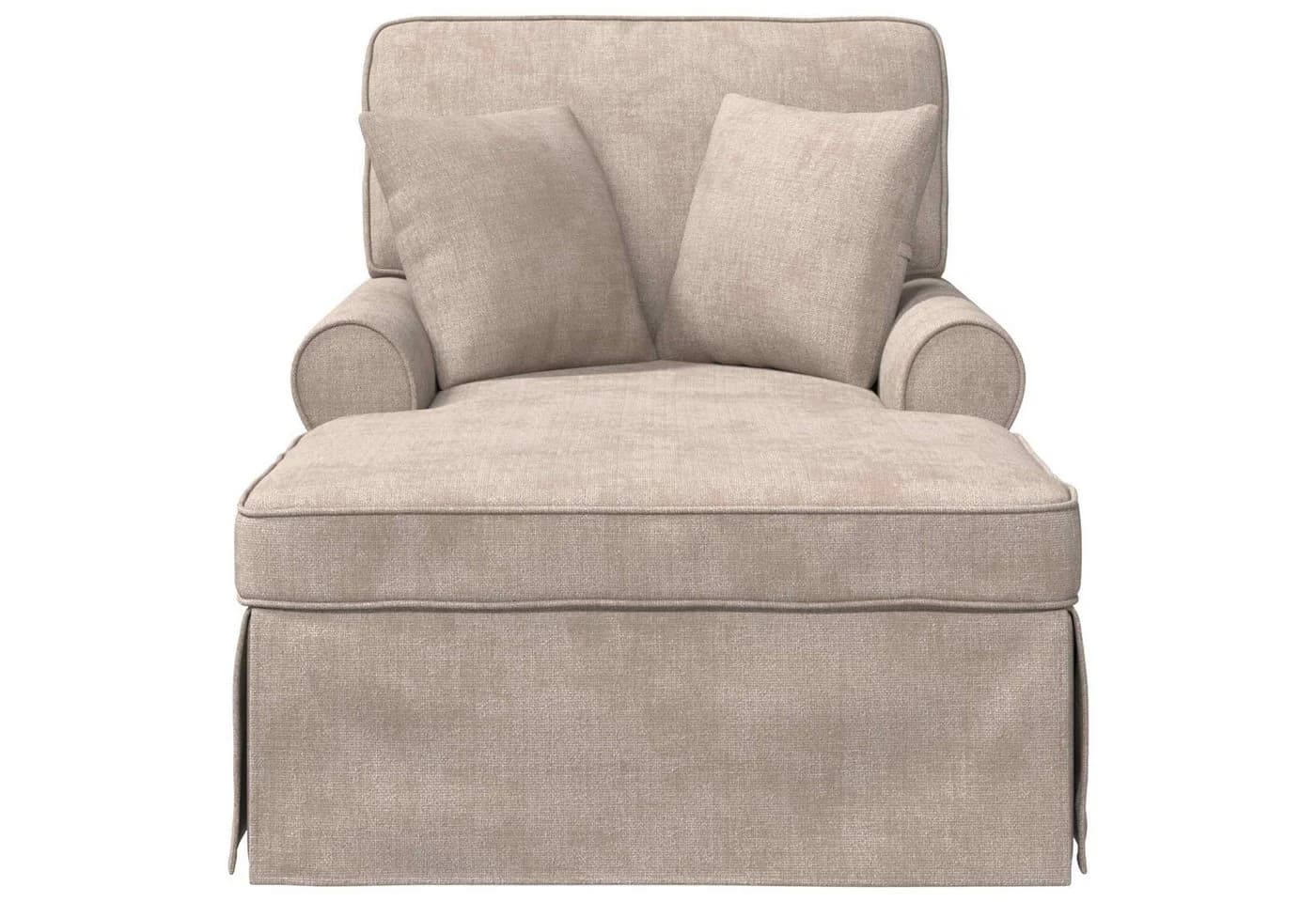 vidaXL Chaiselongue ARES mit Rock und Kissen Beige - Bild 4
