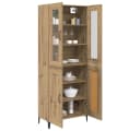 vidaXL Highboard Artisan-Eiche mit Glasfronten und Metallgriffen Bild 3