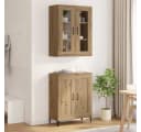 vidaXL Highboard Artisan-Eiche mit Glasfronten und Metallgriffen Bild 4