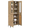 vidaXL Highboard Artisan-Eiche mit Glasfronten und Metallgriffen Bild 5