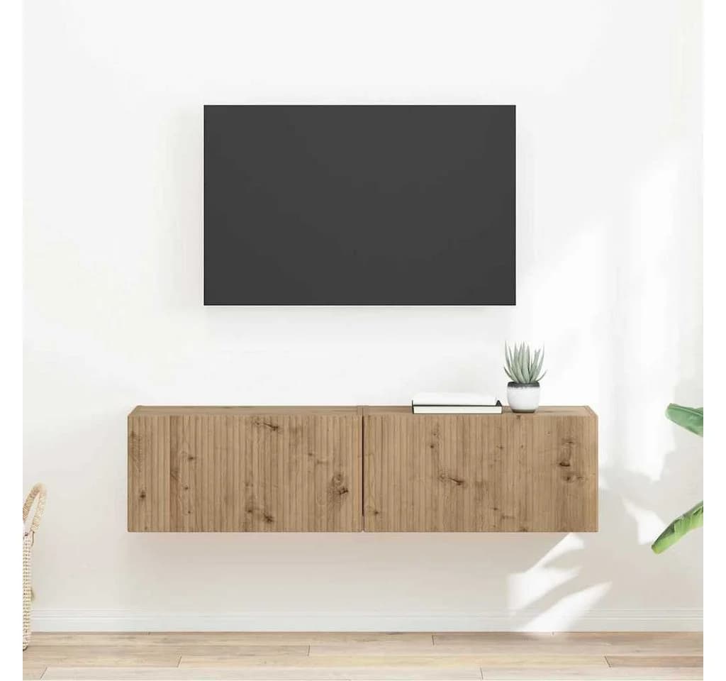 vidaXL TV-Wandschrank Wandmontage Kunsthandwerk Eiche Modern