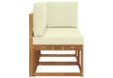 vidaXL Outdoor Sofa Set Mittel- und Ecksofa mit Kissen Massivholz Bild 4