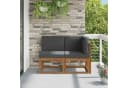 vidaXL Outdoor Sofa Set 2-tlg. Mittel- und Ecksofa Massivholz Natur/Grau Bild 1