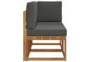vidaXL Outdoor Sofa Set 2-tlg. Mittel- und Ecksofa Massivholz Natur/Grau Bild 4