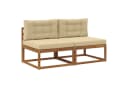 vidaXL Sofaelement Outdoor Mittelsofa mit Kissen 2 Stück Natur Bild 2