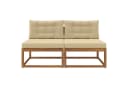 vidaXL Sofaelement Outdoor Mittelsofa mit Kissen 2 Stück Natur Bild 3