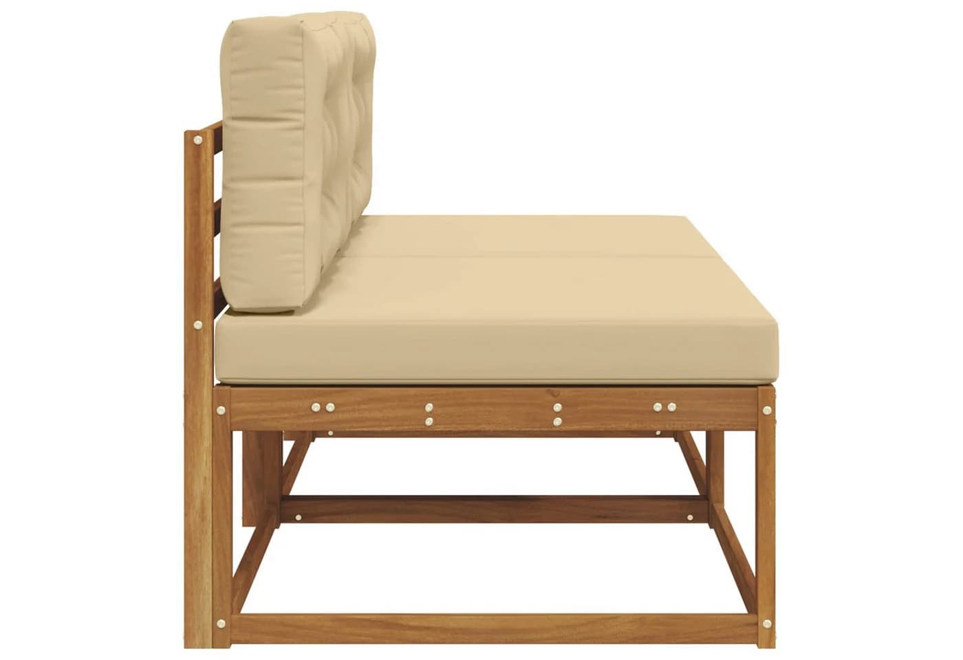 vidaXL Sofaelement Outdoor Mittelsofa mit Kissen 2 Stück Natur - Bild 4