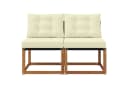vidaXL Sofaelement 2 Stück Outdoor Mittelsofa Beige Akazienholz Bild 4