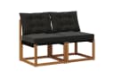 vidaXL Sofaelement 2 Stück Outdoor Mittelsofa Schwarz Massivholz Bild 2