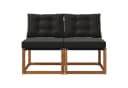 vidaXL Sofaelement 2 Stück Outdoor Mittelsofa Schwarz Massivholz Bild 4